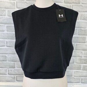 Under Armour Unstoppable Fleece SL Top Black Sleeveless Muscle Sweatshirt Small
